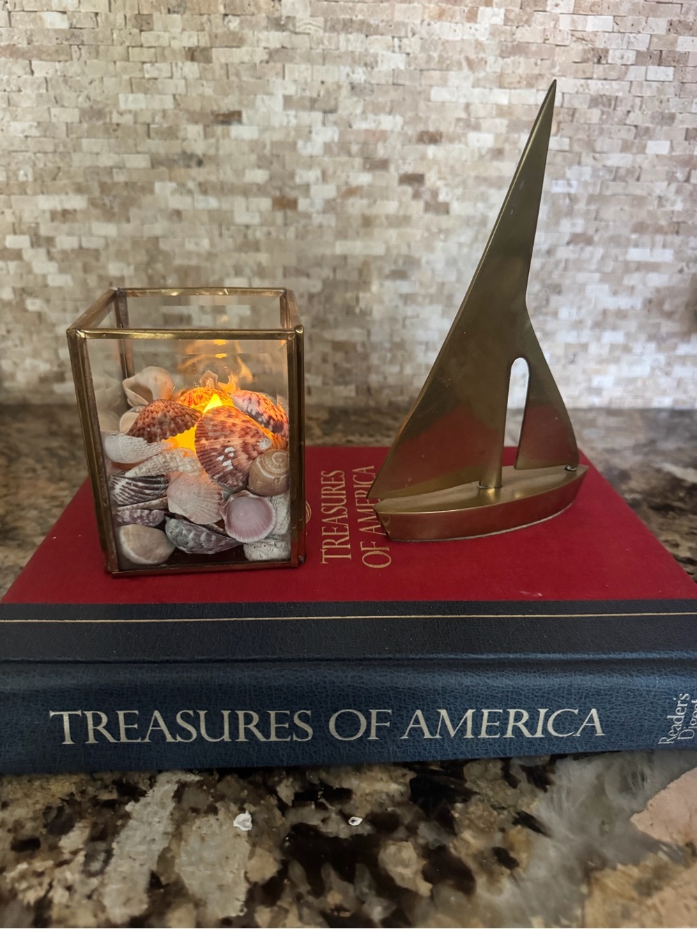 Shell Filled Candle Holder